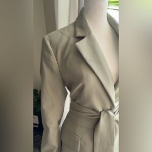 Green Tie Waist Because of Alice Blazer